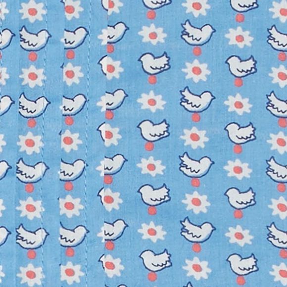 Mini Boden Blue Dress with Coral Collar - Picture 3 of 8